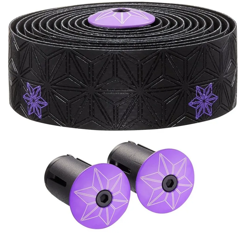 Supacaz Super Sticky Kush Galaxy Road Bar Tape Black/Neon Purple-2